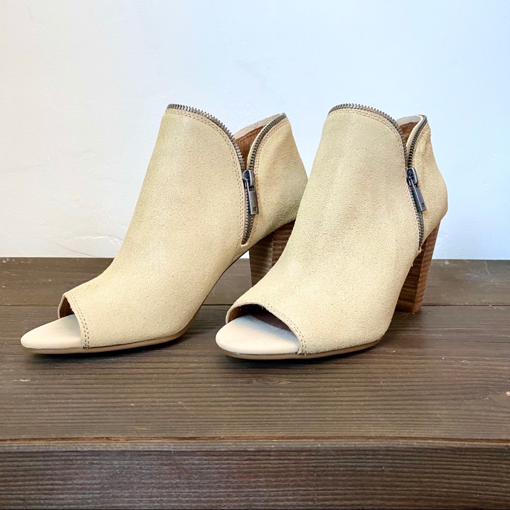 Lucky Brand Padmah Suede Open Toe Bootie 8